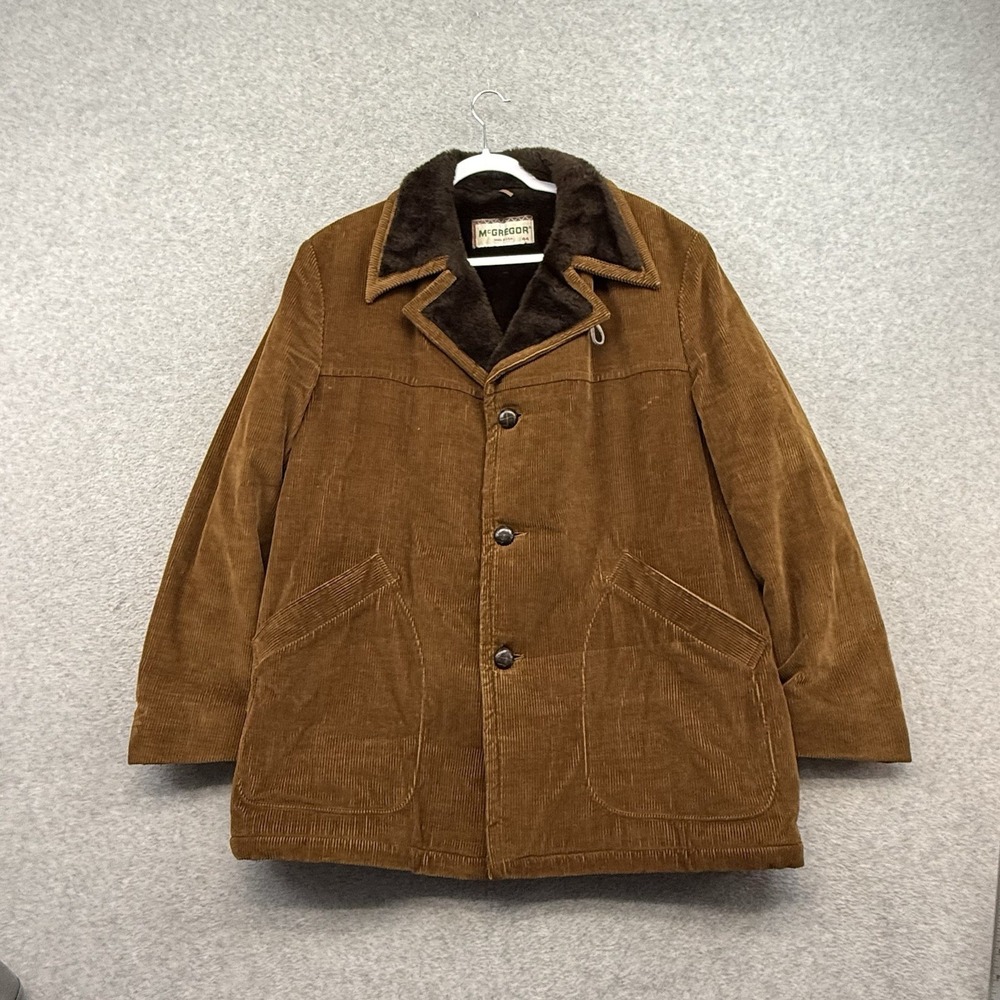 Vintage McGregor Corduroy Sherpa Fur Lined‎ Jacket Size 44 Western Large 70s 80s